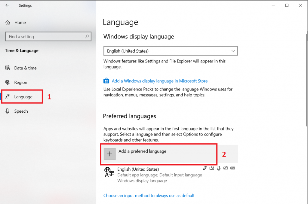 Cài tiếng Việt đổi ngôn ngữ cho Windows 10